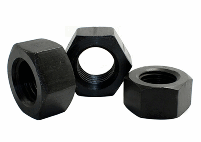 Hex nut hex nut high strength grade 8.8 external hex screw cap blackening heat treatment tempered hex thickened enlarged fine tooth nut - 图片 2