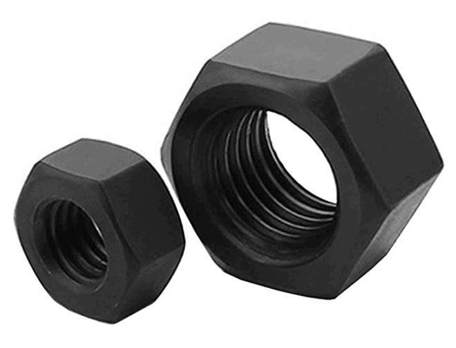 Hex nut hex nut high strength grade 8.8 external hex screw cap blackening heat treatment tempered hex thickened enlarged fine tooth nut - 图片 3