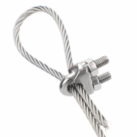 304 stainless steel wire rope single chuck decorative rope clamp fixed brake double clamp head, carbon steel wire rope clamp galvanized U-shaped lock head