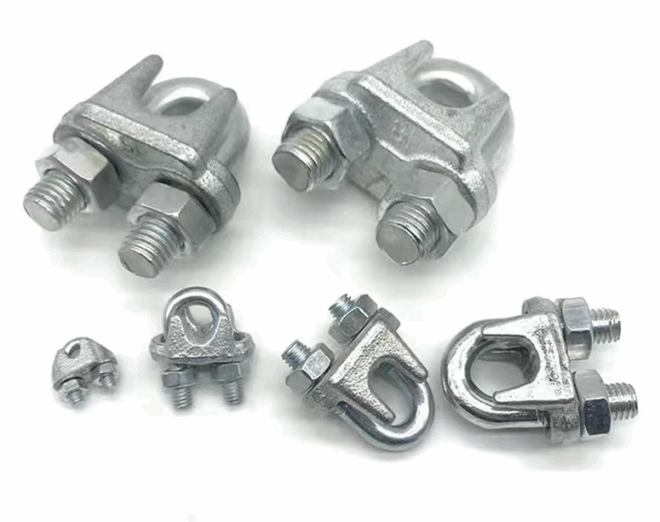 304 stainless steel wire rope single chuck decorative rope clamp fixed brake double clamp head, carbon steel wire rope clamp galvanized U-shaped lock head - 图片 4
