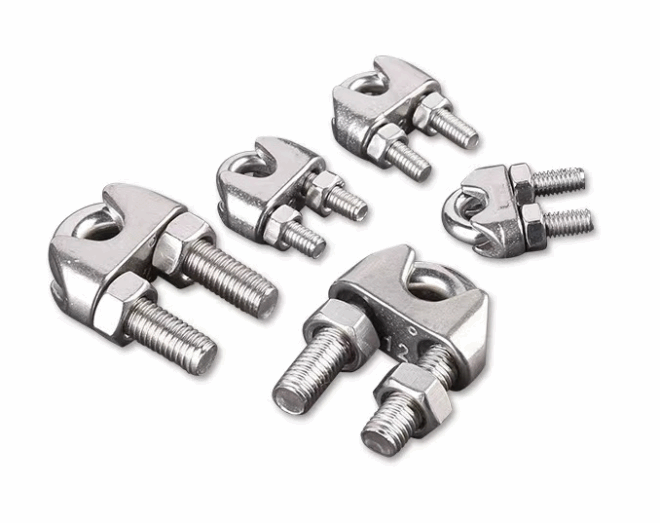 304 stainless steel wire rope single chuck decorative rope clamp fixed brake double clamp head, carbon steel wire rope clamp galvanized U-shaped lock head - 图片 3