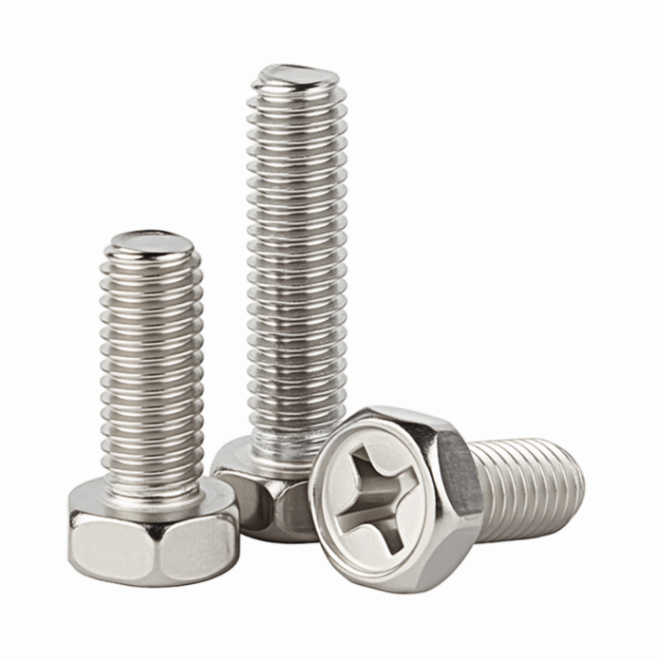 304 stainless steel cross hexagon screw, concave hexagonal machine nail, cross groove, concave hexagonal head bolt