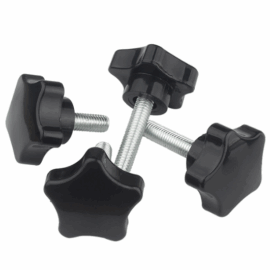 Carbon steel stainless steel plum blossom handle screw star shaped hand twisted rubber head with handle bolt plastic twist screw