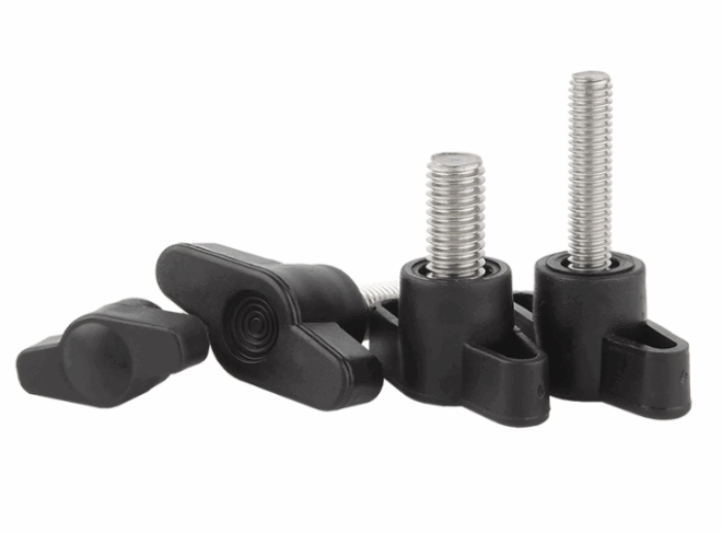Carbon steel stainless steel plum blossom handle screw star shaped hand twisted rubber head with handle bolt plastic twist screw - 图片 4
