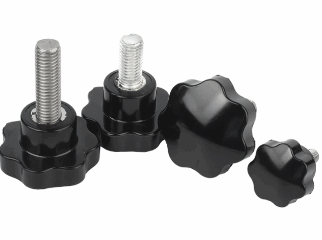 Carbon steel stainless steel plum blossom handle screw star shaped hand twisted rubber head with handle bolt plastic twist screw - 图片 6