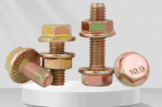 8.8-10.9-12.9 grade, high-strength color zinc plated flange bolt, stainless steel hexagonal screw, high-strength anti slip flower toothed belt pad, full tooth semi threaded bolt