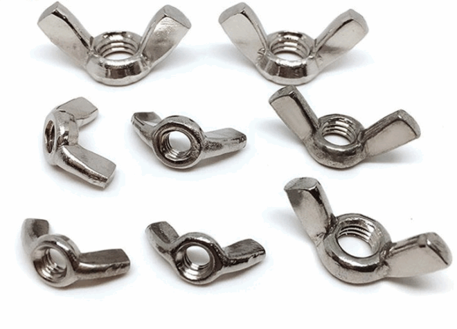 201/304 stainless steel hand twisted mother ingot nut, sheep horn butterfly mother butterfly nut, butterfly shaped nut