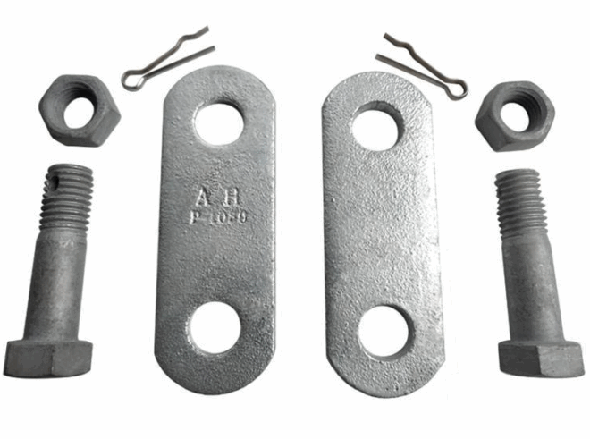 Hot dip galvanized parallel hanging plate P-12 P-7 double eye connection cable power fittings