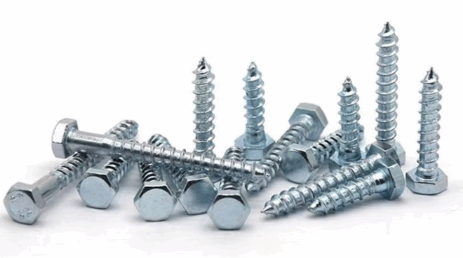 Hexagonal external wood screw, galvanized hexagonal self tapping screw, full tooth hexagonal screw, DIN571 carbon steel wood tooth screw